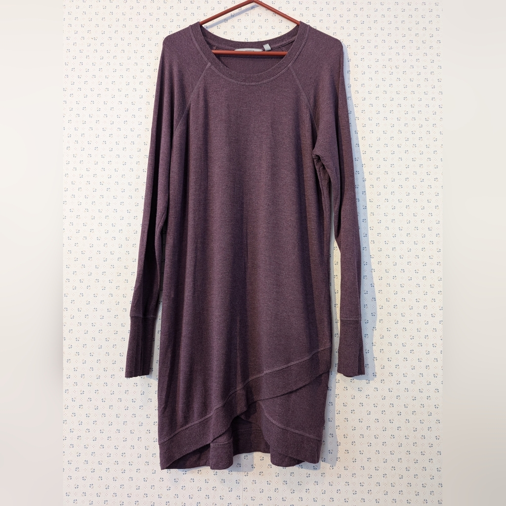 Athleta Long-Sleeve Shirt L cozy Dress Loungewear Nightwear Day Off Modal